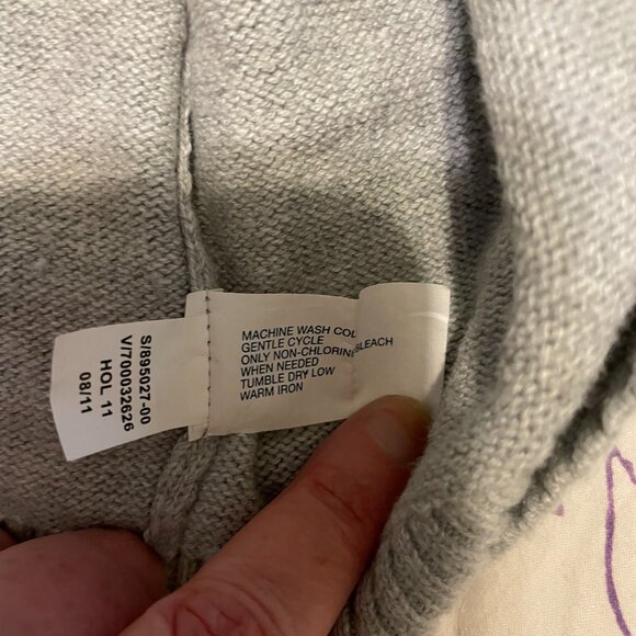 Unisex grey wool sweater - Picture 5 of 5